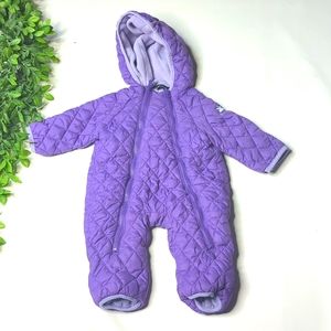 Snozu bunting warm snowsuit size 3/6 months purple